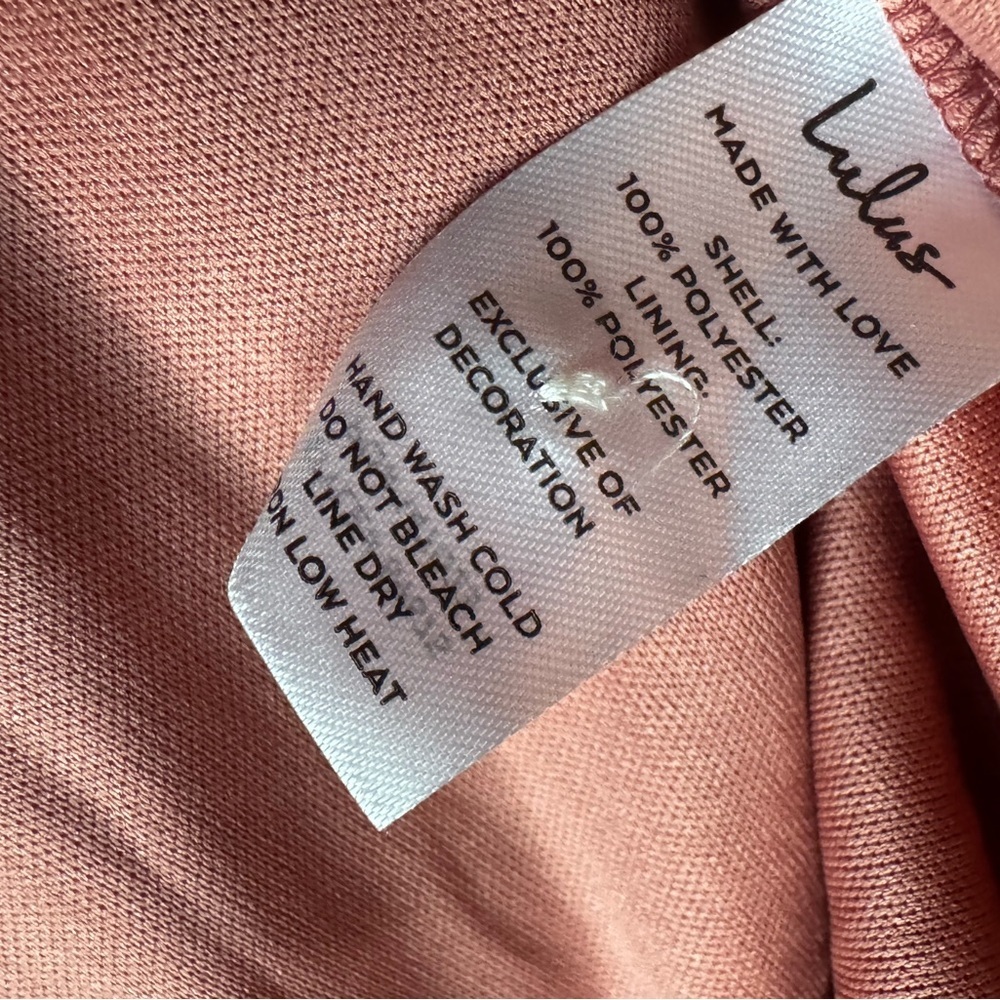 LULUS Charming Approach Rusty Rose Swiss Dot Tiered Mini Dress NWT Sz Small - Picture 10 of 13
